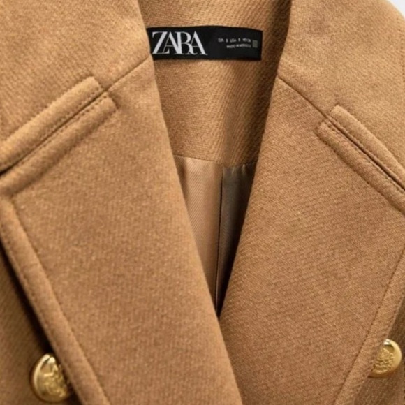 Zara Gold Button Coat - Picture 8 of 12